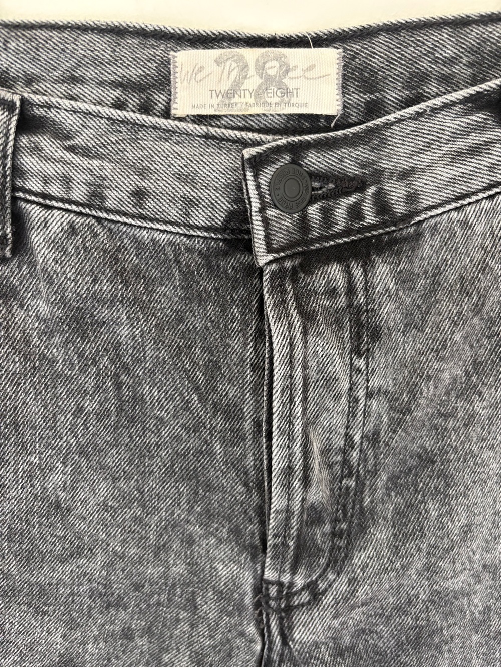 We The Free Distressed Straight-Leg Jeans in Charcoal Gray - Picture 6 of 9